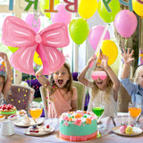 Hooqict Pink Bow Pinata with Blindfold and Bat Stick Pink Girls Pinata