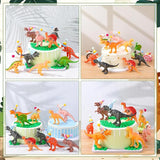 27 Pcs Dinosaur Birthday Cake Topper Mini Birthday Hat Animal Figure