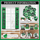 Graduation Decorations 2026 Green Graduation Party Decor Set include