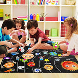 WATINC 44Pcs Outer Space Felt Story Board Set 3.5 Ft Solar System