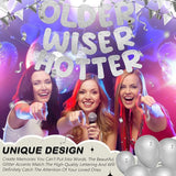 Fulmoon Set of 3 Pre Strung Older Wiser Hotter Glitter Banner Funny #2