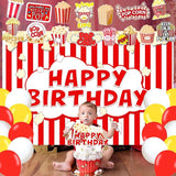 59 Pcs Popcorn Birthday Party Supplies Carnival Circus Movie Night