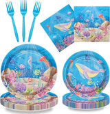 96PCS Under the Sea Party Decorations Ocean Sea Birthday Tableware
