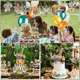 56Pieces Safari Animals Birthday Party Decorations Include Animals