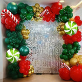 Christmas Balloons Garland Arch Kit Red Dark Green Gold Balloons