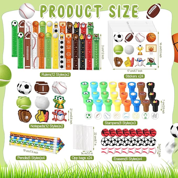 168 Pcs Sports Party Favors Sports Theme Party Supplies Football