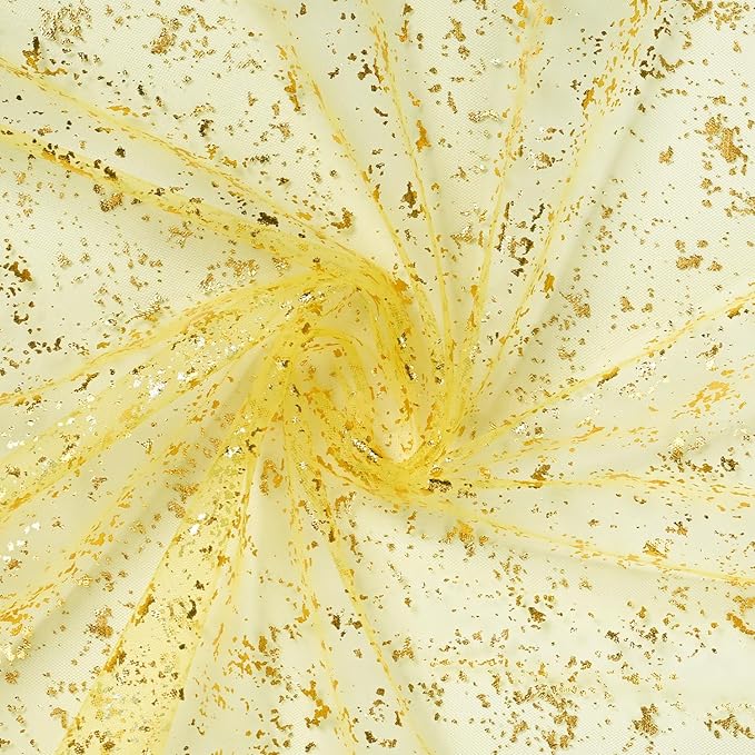 Artoid Mode Light Yellow Gold Gauze Table Runner 120 Inch 10FT,