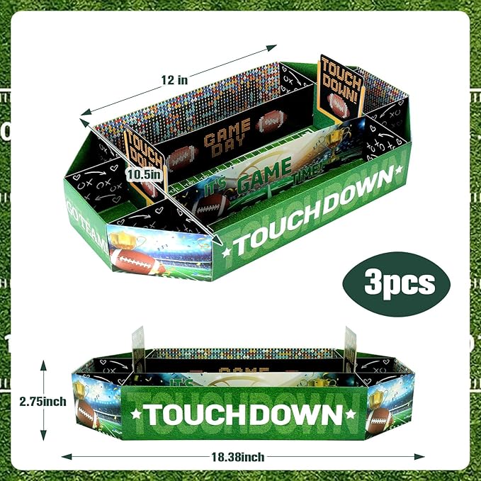 Football Party Supplies Kit 3 Pcs Large Football Paper Food Plates