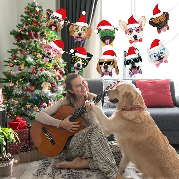 Dog Christmas Garland Dog Birthday Banner Puppy Themed Party
