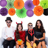Black Purple Orange Green Halloween Party Decorations 20pcs Paper