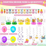 55PCS Easter Decorations HAPPY EASTER Banner 16PCS Easter Balloons