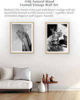 iHery Natural OAK Wood Framed Disco Party Glitter Hands Wall Art,