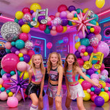 KPOP Music Theme Balloon Garland Arch Kit, 119Pcs Rainbow Colorful