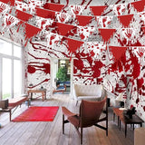 30Ft Halloween Party Decorations Red Bloody Handprint Footprint