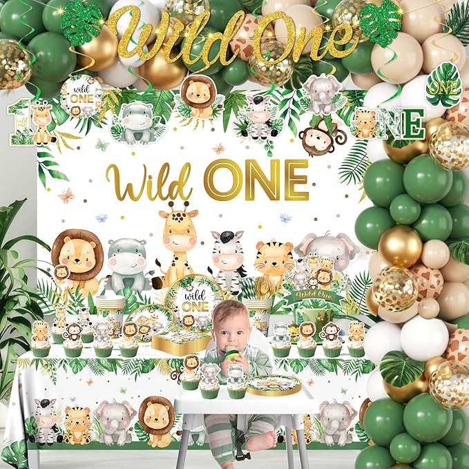 Wild Birthday Decorations Safari Birthday Decorations 277Pcs Wild
