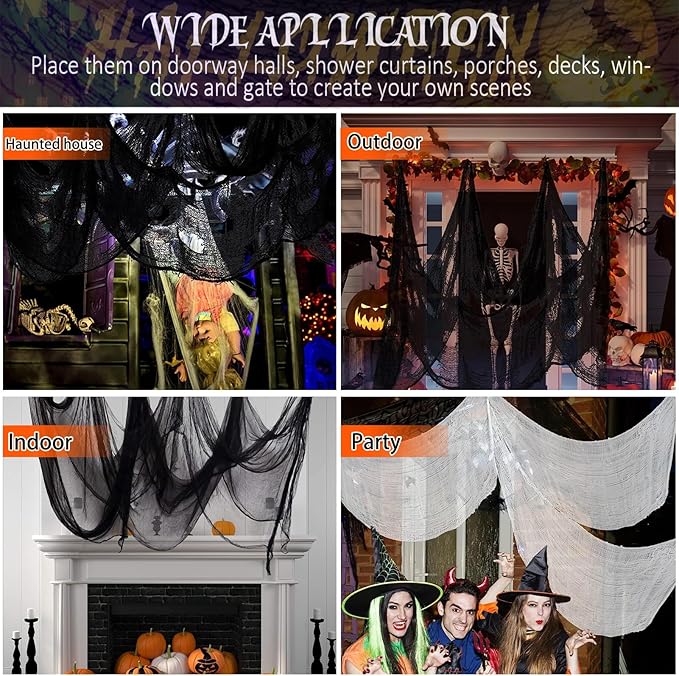 4 Pack Halloween Creepy Cloths Scary Spooky Cloth Creepy Gauze 30