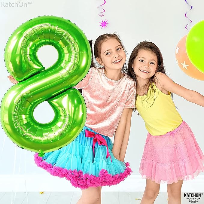 KatchOn, Light Green Number 8 Balloon - 40 Inch | Green Neon 8