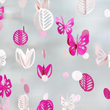 Spring Party Decorations Hot Pink White 3D Butterfly Tulip Flower