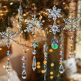 GuassLee 36pcs Crystal Christmas Tree Ornaments - Iridescent Acrylic