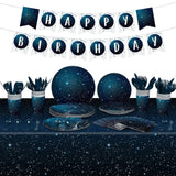 Tiamon 171 Pcs Galaxy Space Party Decoration Tableware Set Space Theme
