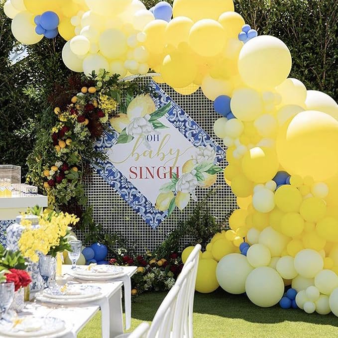 PartyWoo Pastel Yellow Balloons 100 pcs Different Sizes of 36 18 12