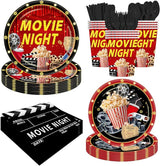 140pcs Movie Night Supplies Now Showing Convenient Paper Tableware
