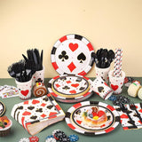 147 PCS Casino Party Supplies Set for 16 Guests Disposable Plates