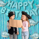 BRAVESHINE Iridescent Blue Foil Fringe Backdrop - 2 Pack 3.2x6.5 ft