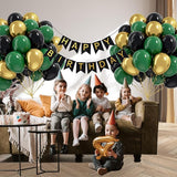 60pcs Green and Black balloons 12inch with Dark Green Metallic Gold