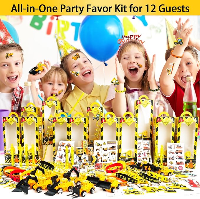 Construction Party Favors Pack For 12Guests Construction Birthday