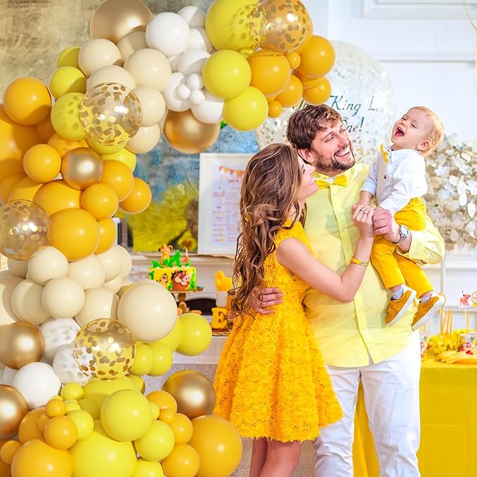 Ouddy Party Yellow Gold Balloons Arch Garland Kit, Different Sizes 18