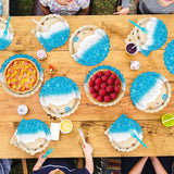 200Pcs Beach Party Decorations Ocean Waves Theme Plates and Napkins