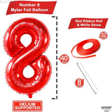 KatchOn, Giant Red 8 Balloon Number - 40 Inch | Number 8 Balloon, 8th