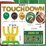 Football Party Decorations Kit with Green Brown Gold small Balloon