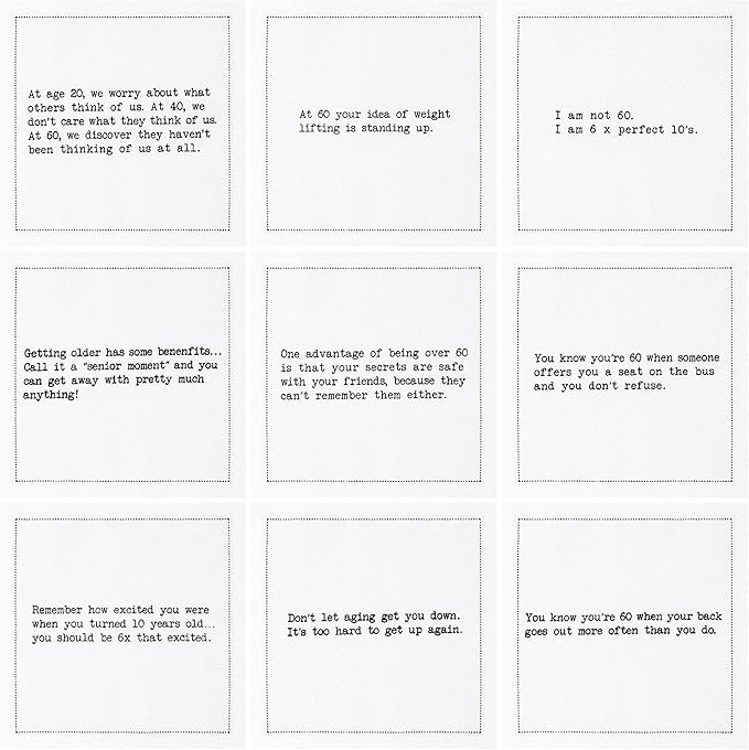 Five Star Funny 60th Birthday Quotes | White Cotton Cocktail Napkins