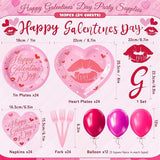 109PCS Happy Galentine's Day Party Supplies Pink Love Heart