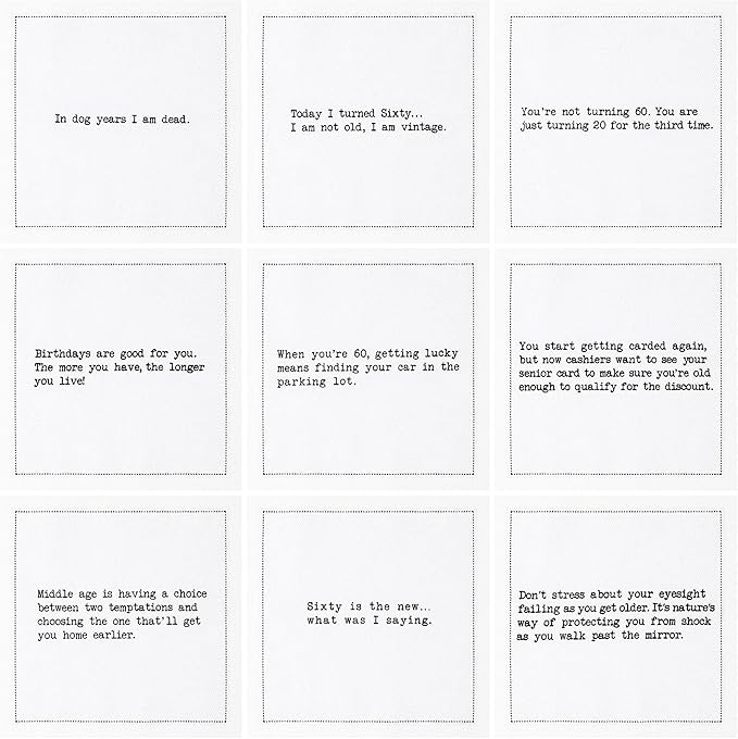 Five Star Funny 60th Birthday Quotes | White Cotton Cocktail Napkins