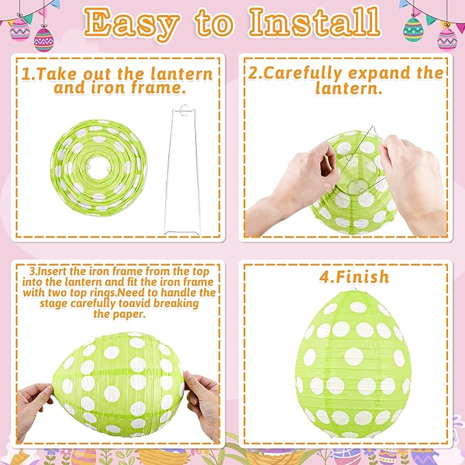 14Pcs Easter Party Decorations Set for Home Spring Egg and Round