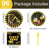 96pcs Construction Birthday Party Supplies Construction Theme Paper