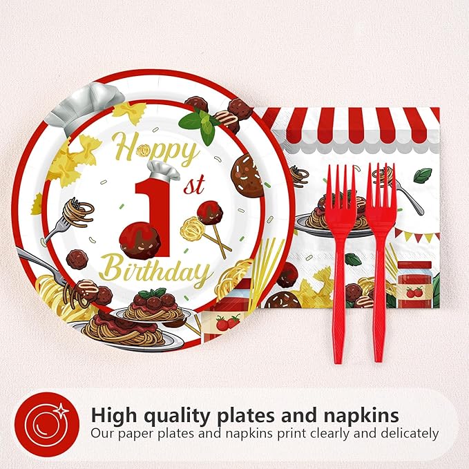 96Pcs Meatball 1st Birthday Party Supplies Meatball is Turning One