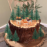 15Pcs Deer Christmas Tree Cake Topper with Tree Deer Figurines