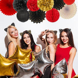 Red Black Gold Casino Theme Party Decorations 20pcs Game Night Paper