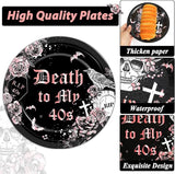 100 Pcs 50th Birthday Party Supplies Death to My 40s Paper Plates