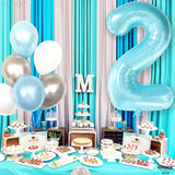KatchOn Giant Light Blue Number 2 Balloon - 40 Inch | Light Blue 2