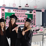 Graduation Decorations 2026 Pink Graduation Party Decor Set include