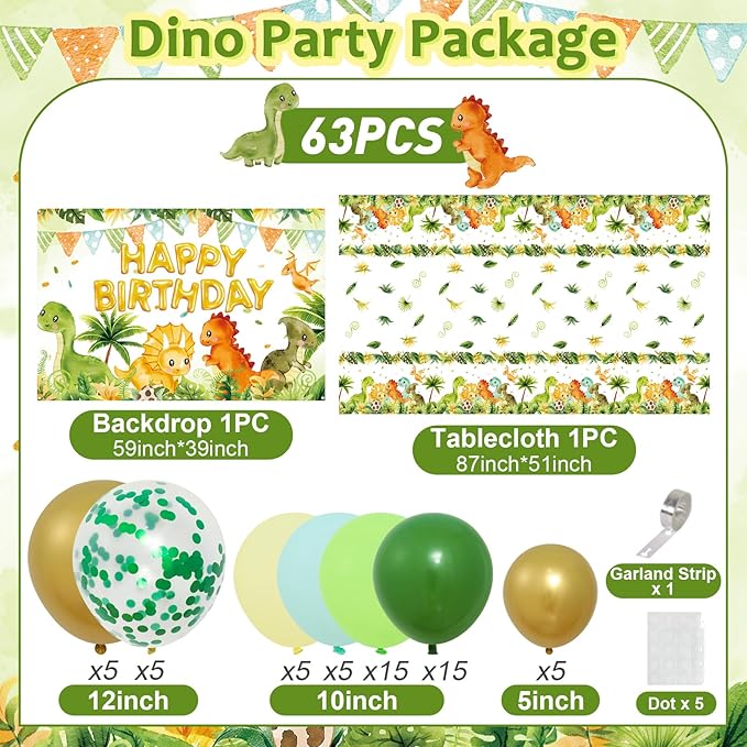 Dinosaur Birthday Decorations Dino Birthdays Party Supplies for Kids