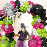 Halloween Balloon Arch Kit Hot Pink Green Black Balloons Garland