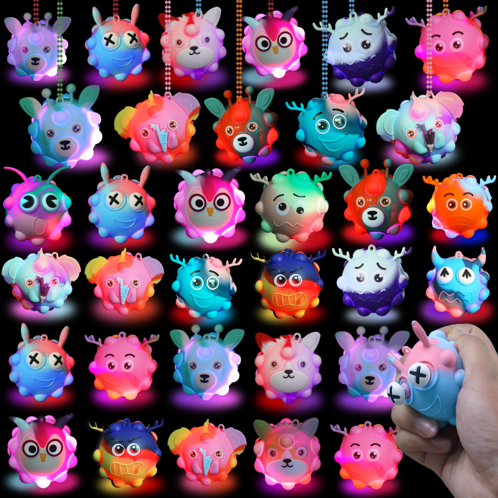48 Pack Light Up Party Favors for Birthday, Glow in The Dark Party
