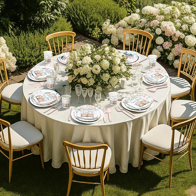 252 Pcs Next Chapter Love Bridal Shower Party Tableware Set Included