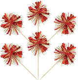 Gyufise 30Pcs Foil Firework Cupcake Toppers Sparkle Tinsel Cake #13